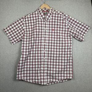 Cinch Men's size XL Multicolored Striped Short Sleeve Button Down Shirt Cotton